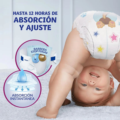 Dodot Pañales Bebé Activity, Talla 3 (6-10 kg), 168 Pañales, Hasta 12h de Protección Antifugas y Ajuste, Pack Mensual