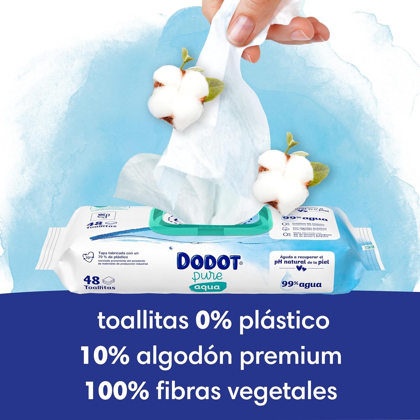 Dodot Aqua Pure Baby Wipes, 1536 Wipes, Helps Restore Skin's Natural PH, 99% Water